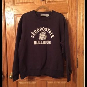 Navy Blue Aeropostale Bulldog Crewneck Sweatshirt
